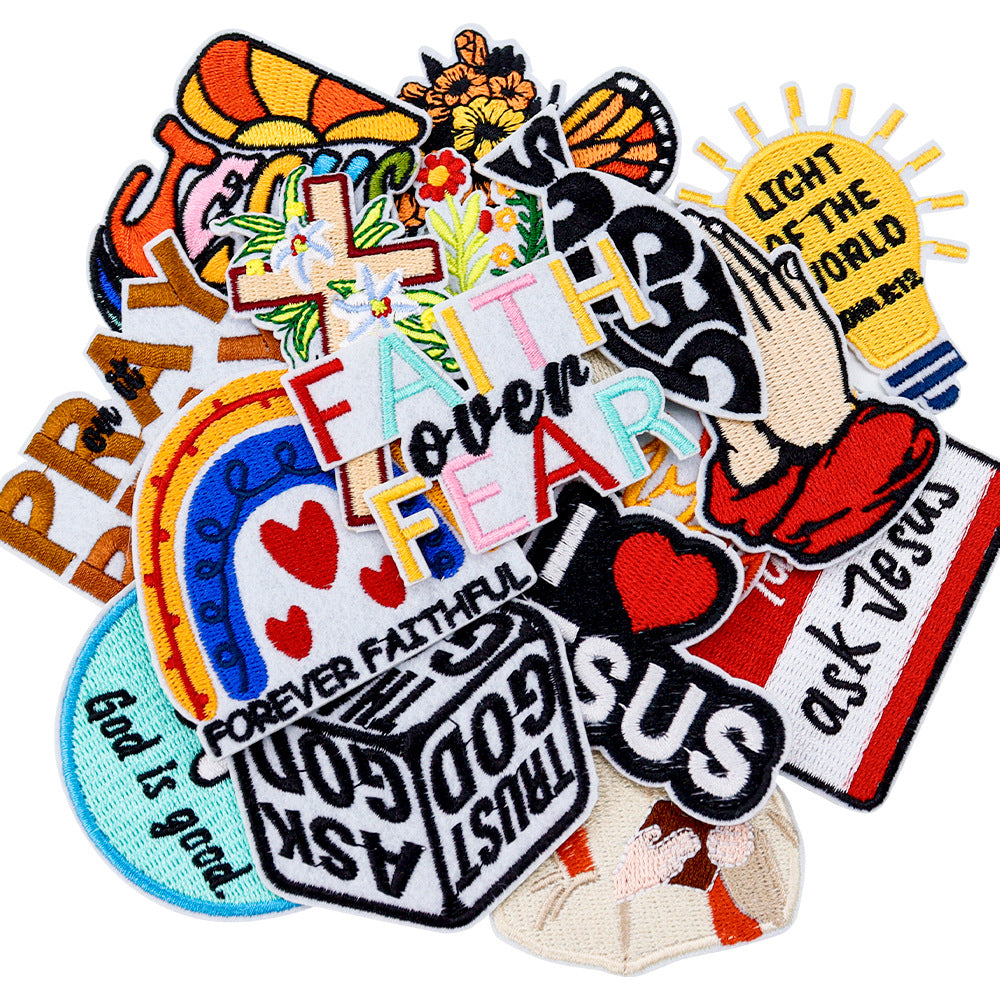 Wholesale Embroidered Patch Set Prayer Theme DIY Decoration